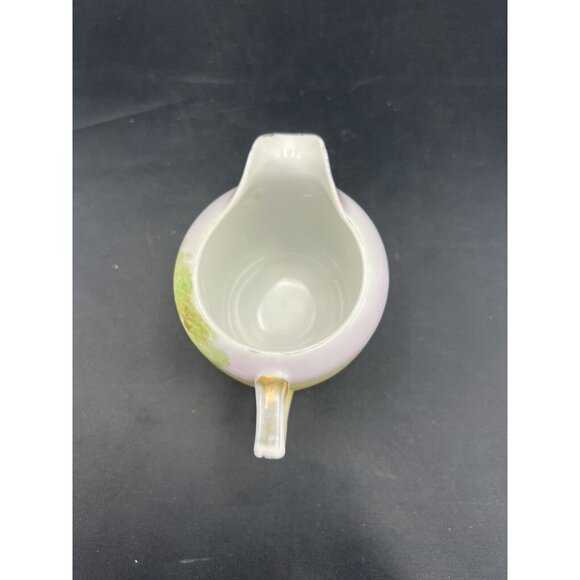 Vtg Nippon Creamer Jug White Porcelain 2.5" Sailboat Sunset Trees Lake Restful - Picture 7 of 8